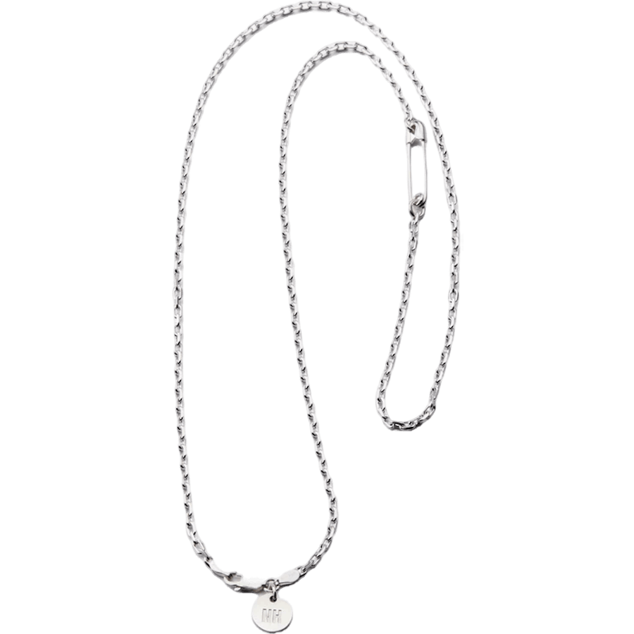 Silver Safety Pin Necklace Silver