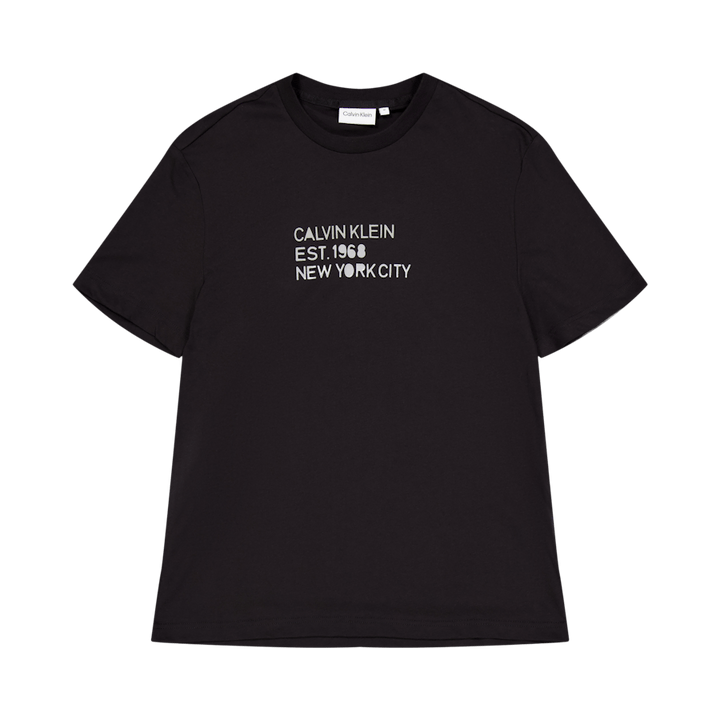 Mixed Print Stencil Logo T-shi Beh