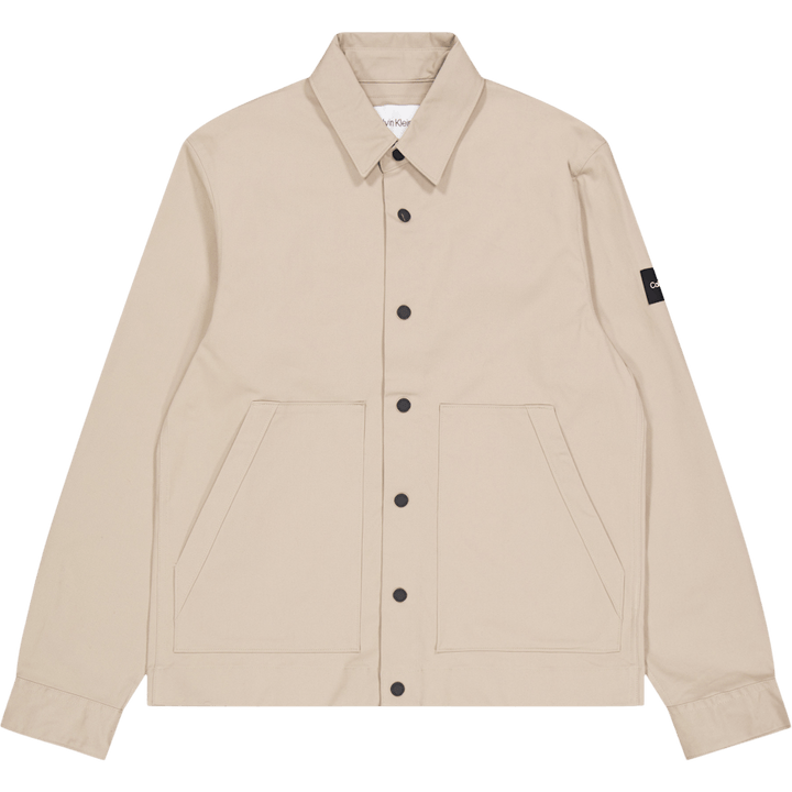 Modern Twill Overshirt Pkr - Grey