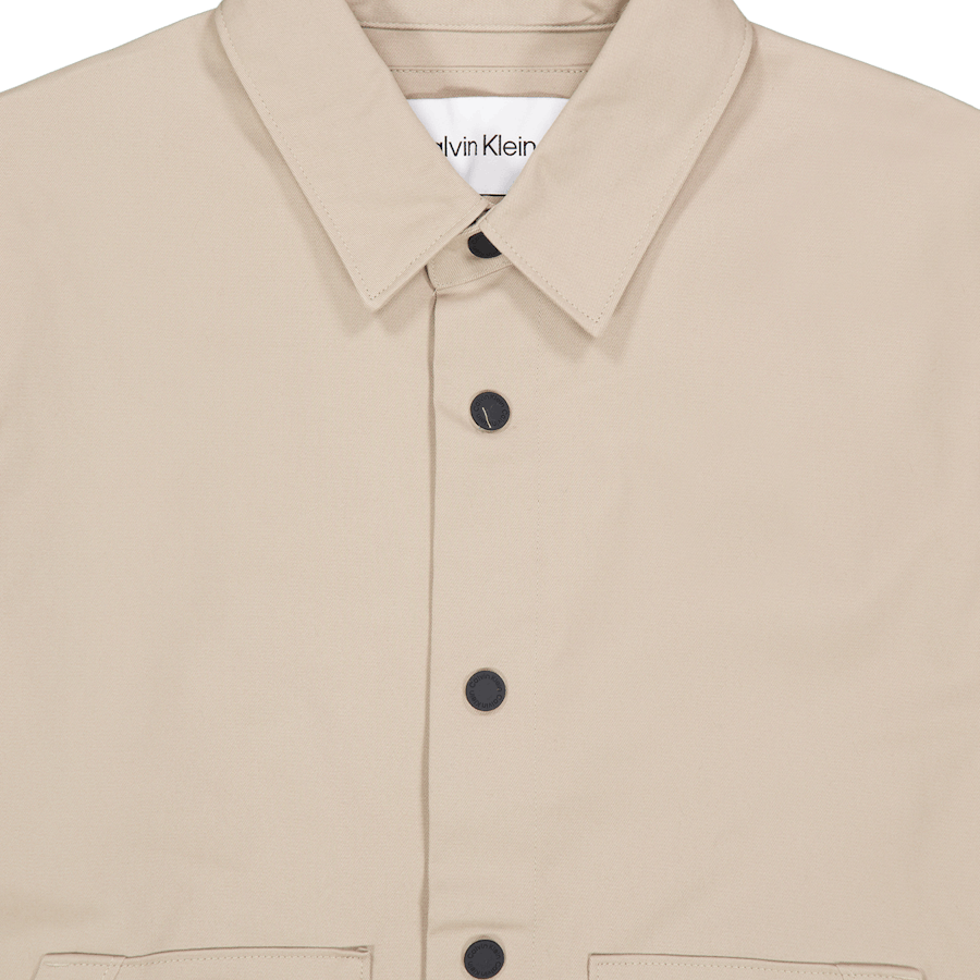 Modern Twill Overshirt Pkr - Grey