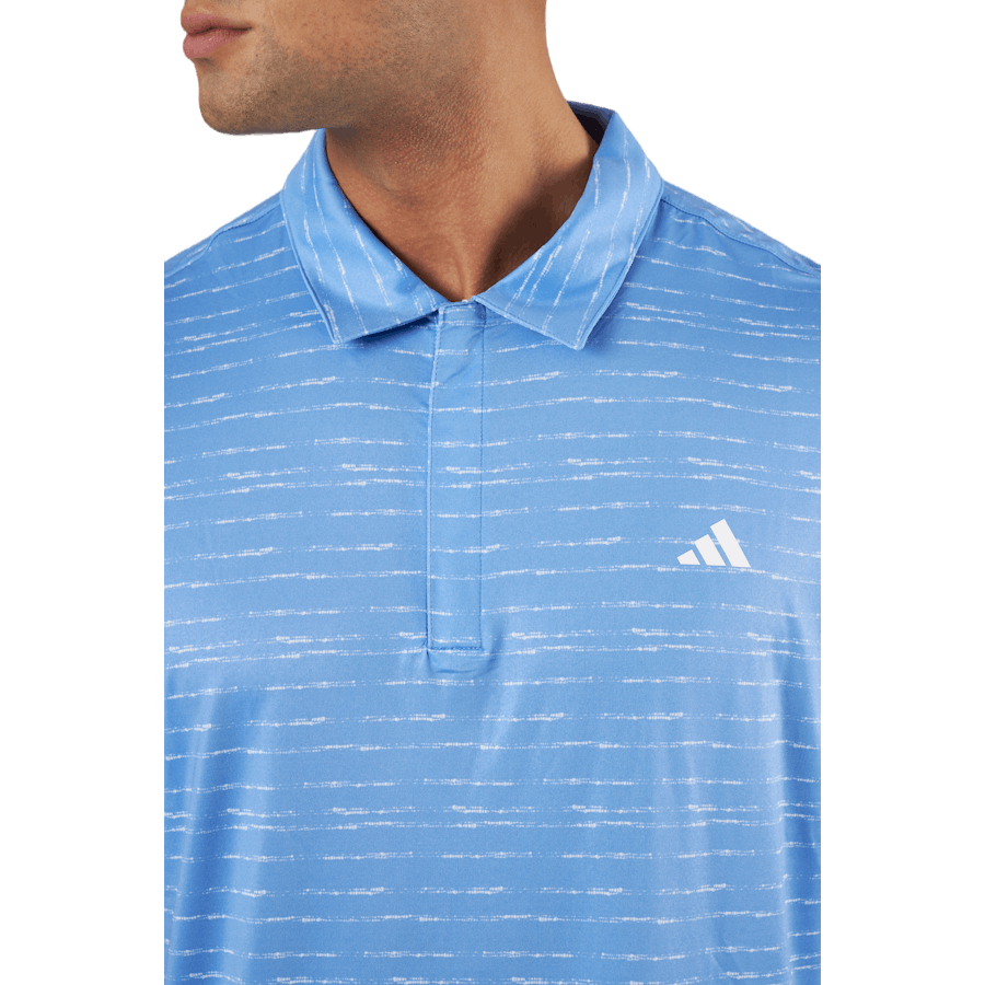 Camisa pólo de golfe com fecho de correr às riscas Azul/branco