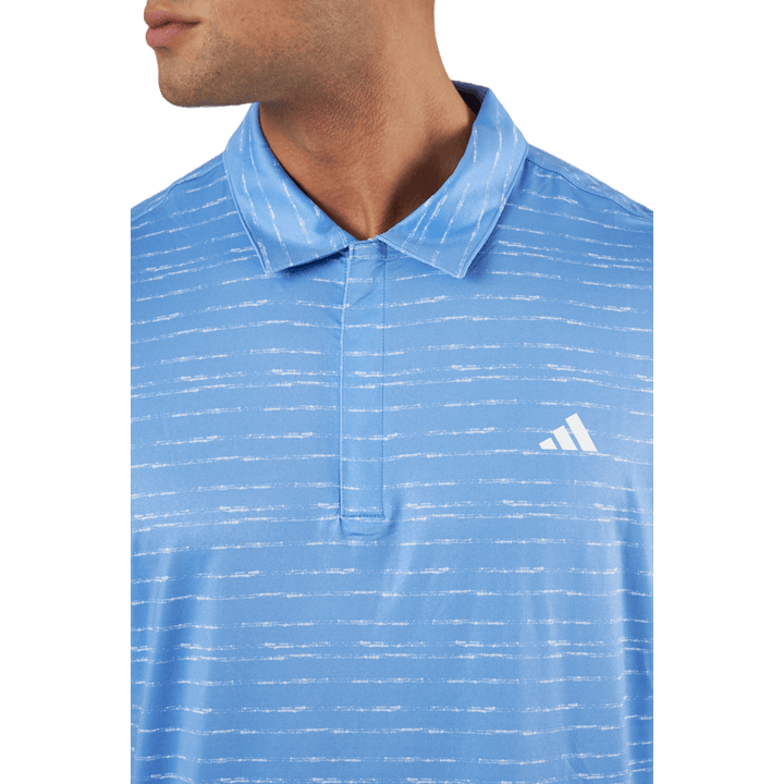 Camisa pólo de golfe com fecho de correr às riscas Azul/branco