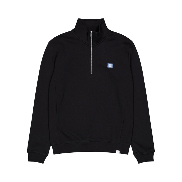 Sweatshirt Les Deux Piece com meio fecho de correr em ganga lavada