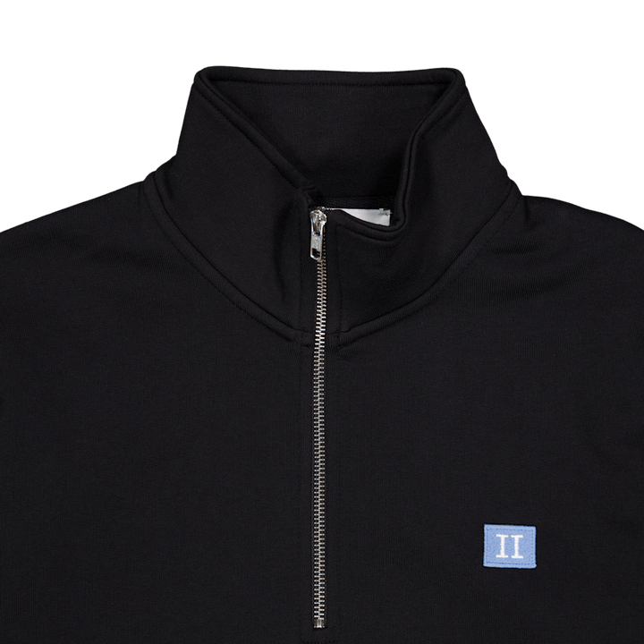 Sweatshirt Les Deux Piece com meio fecho de correr em ganga lavada