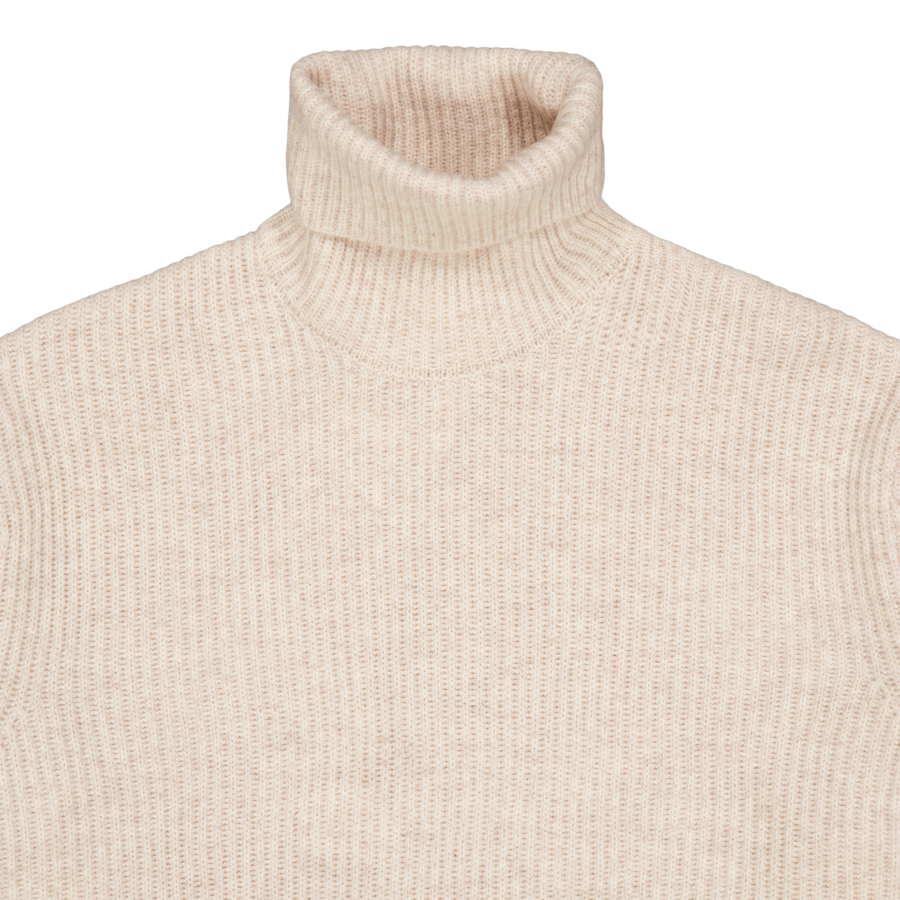 Les Deux Eddie - Maglia a collo alto in lana a coste mélange