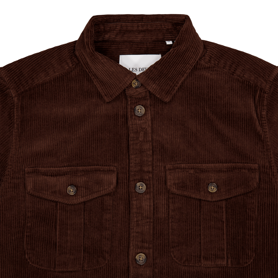 Les Deux Kody Heavy Corduroy Overshirt Ébano