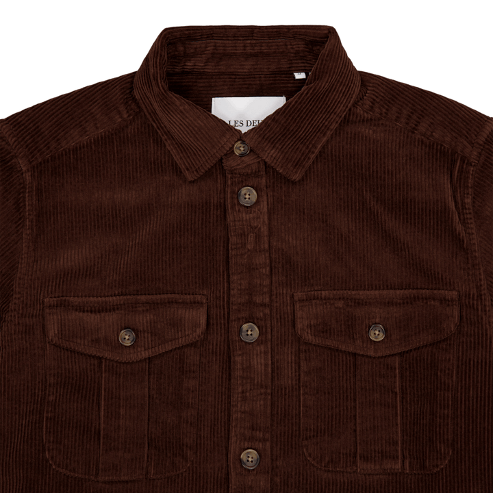 Les Deux Kody Heavy Corduroy Overshirt Ébano