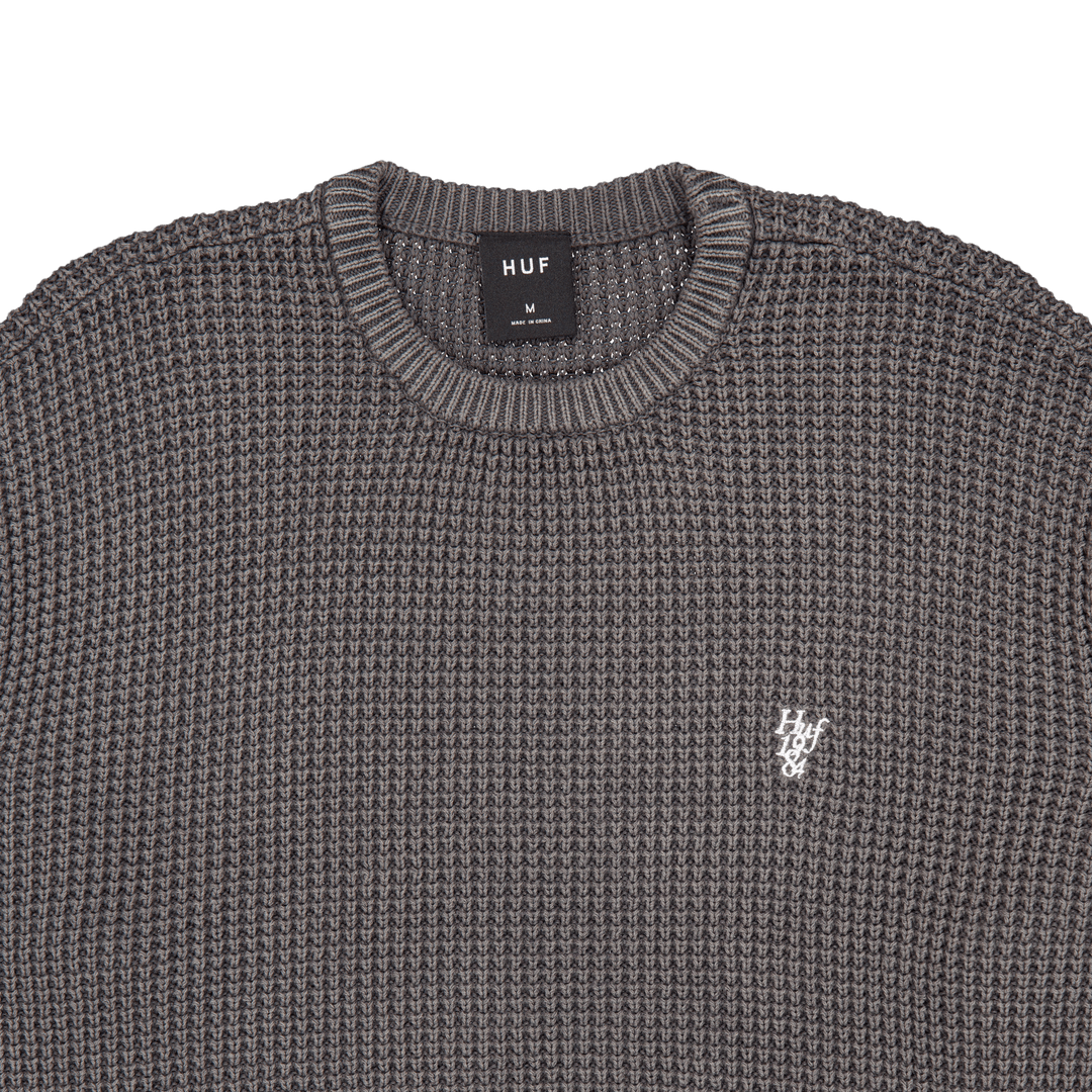 Filmore Waffelstrickpullover Schwarz