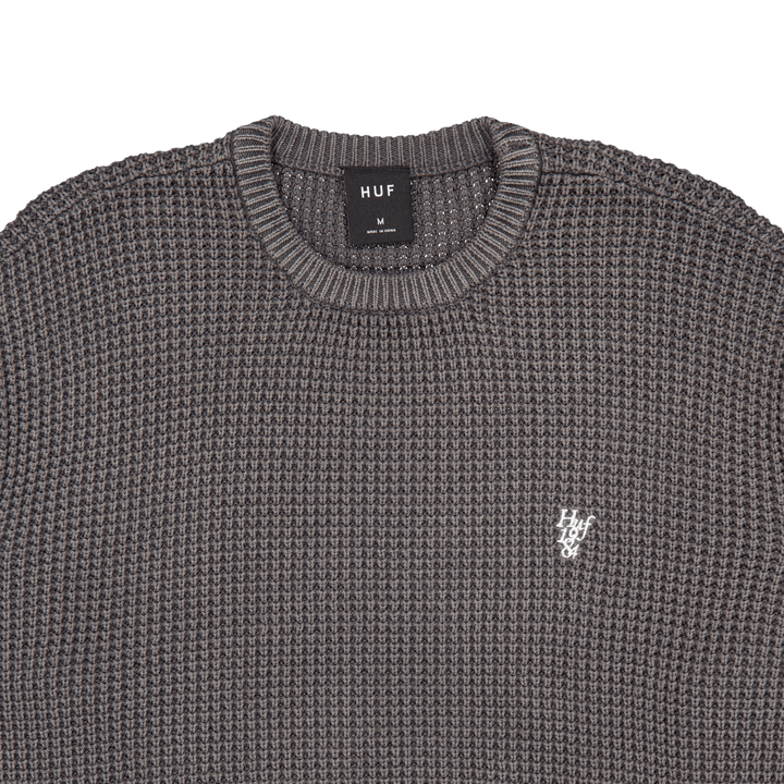 Filmore Waffelstrickpullover Schwarz