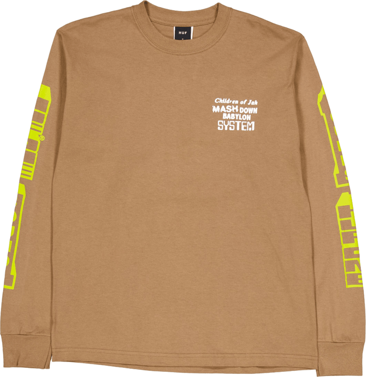 "Huf One Sound L/s" marškinėliai Camel