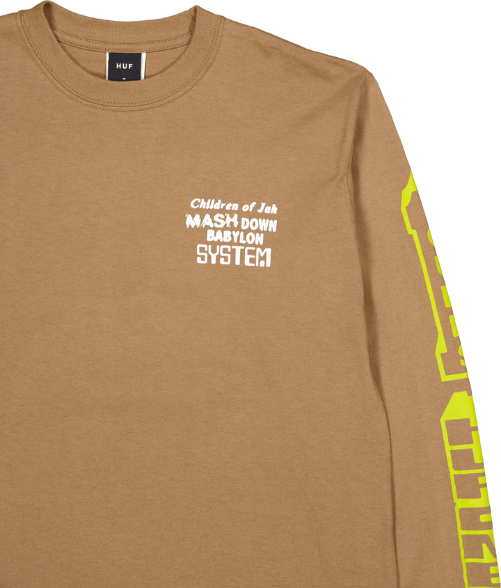 "Huf One Sound L/s" marškinėliai Camel