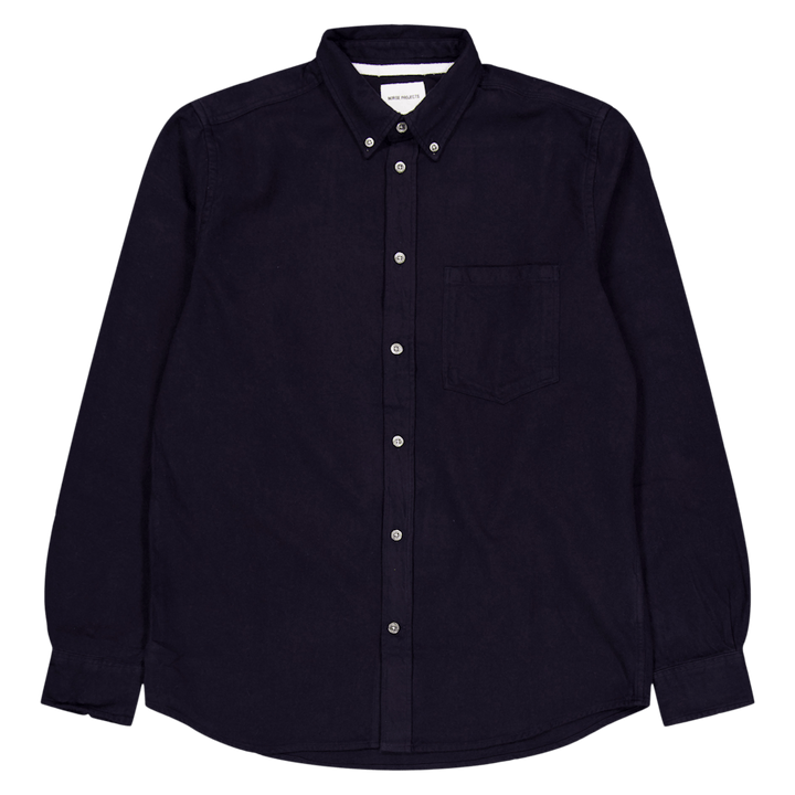 Anton Gebürsteter Flanell Dunkelmarine