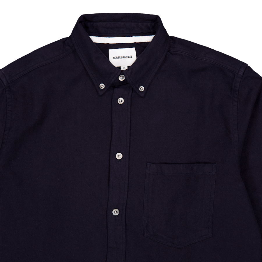 Anton Gebürsteter Flanell Dunkelmarine