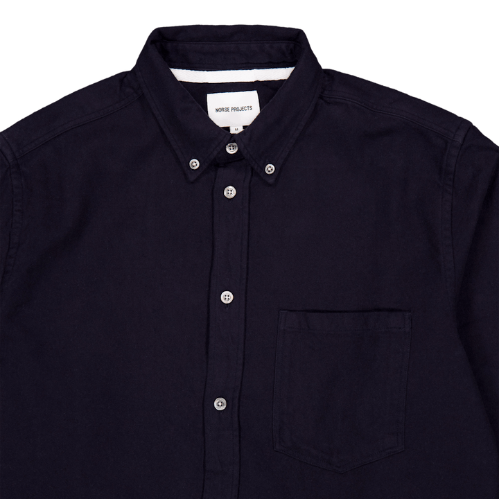 Anton Gebürsteter Flanell Dunkelmarine