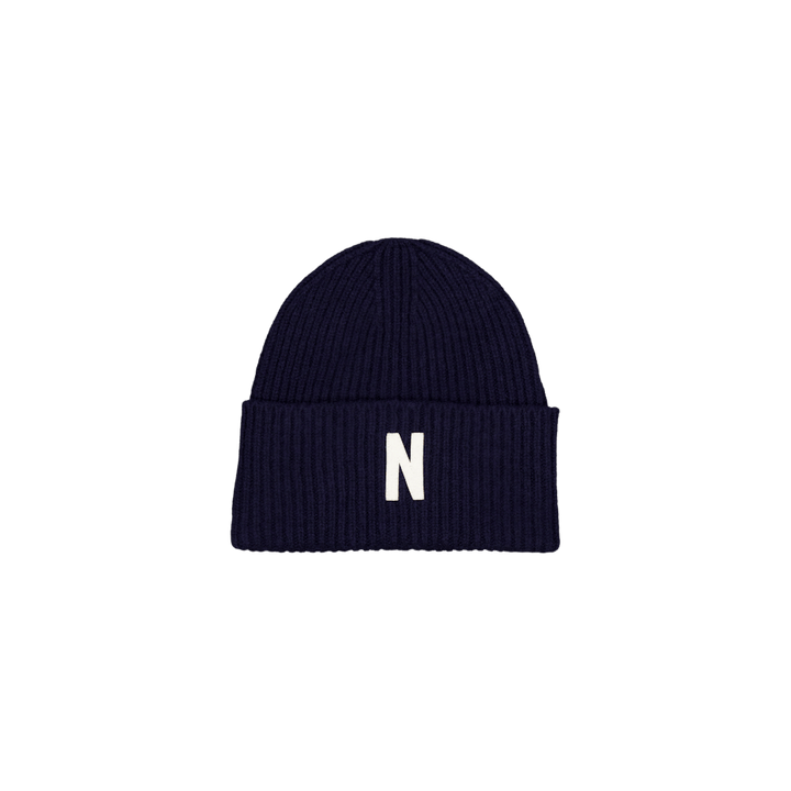 Merino Lambswool Rib N Logo Be Dark Navy