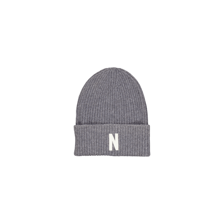 Merino Lambswool Rib N Logo Be Grey Melange