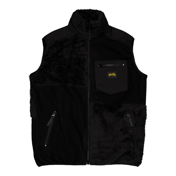 Chaleco polar patchwork Negro