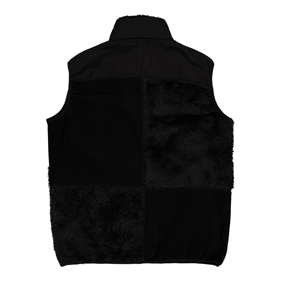 Chaleco polar patchwork Negro