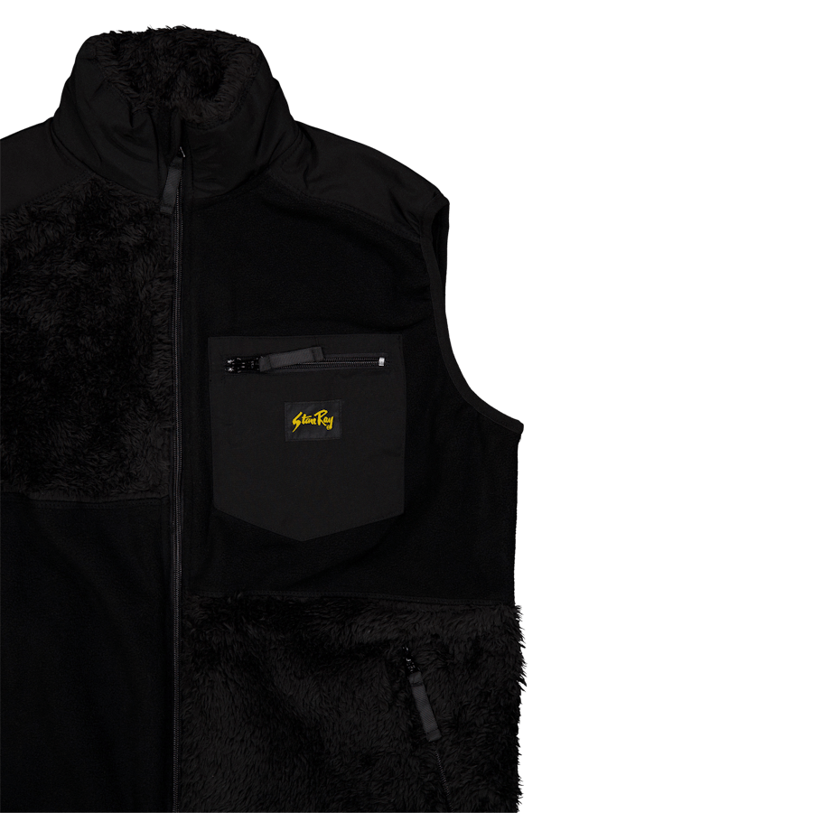 Chaleco polar patchwork Negro