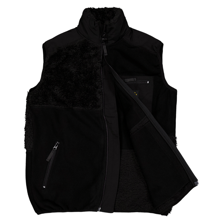 Chaleco polar patchwork Negro