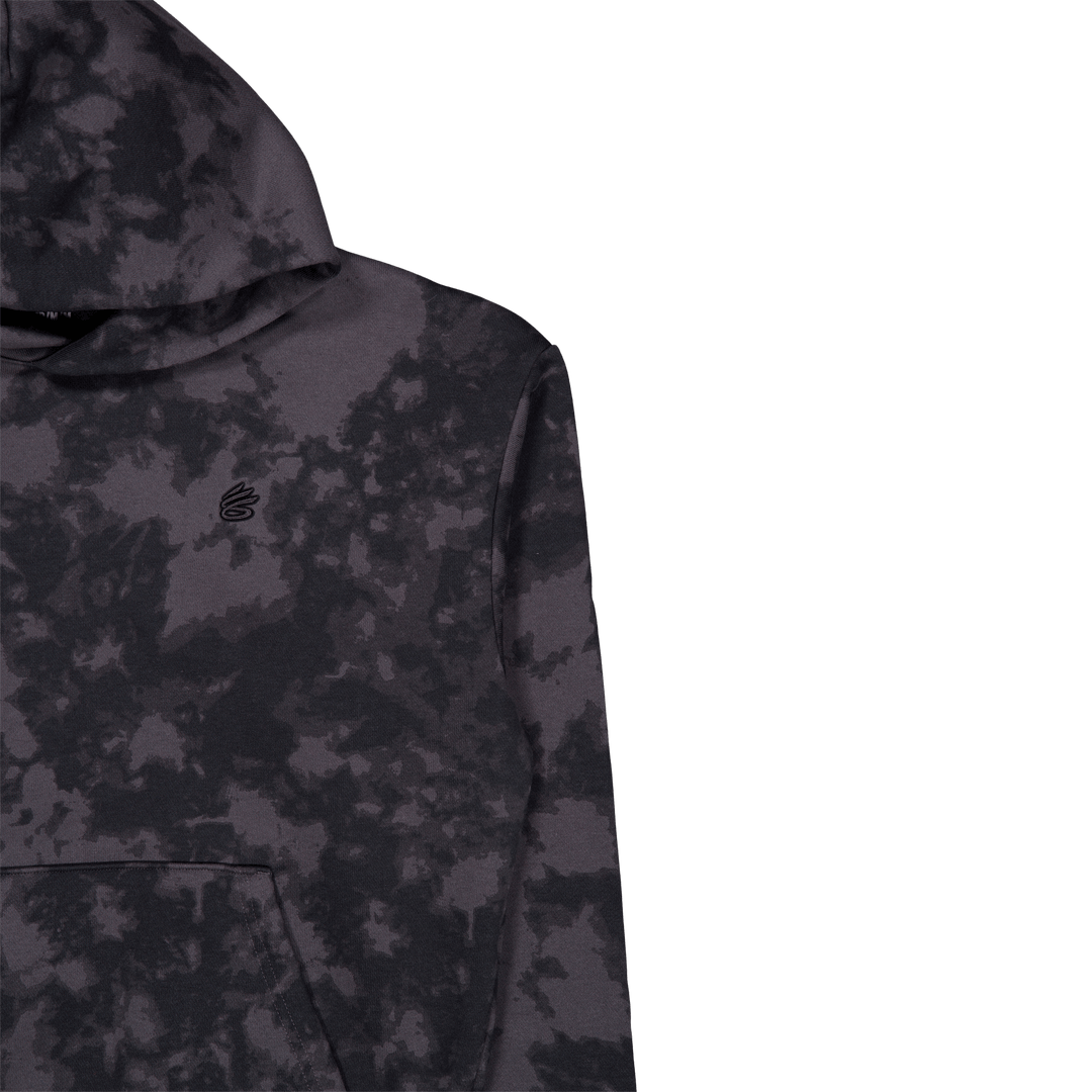 Curry Acid Wash Hoodie Jet Gray