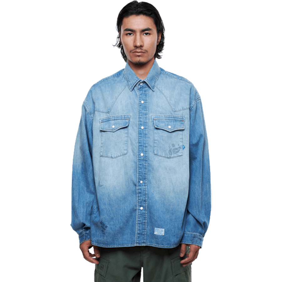 Vintage Wash Denim Shirt Indigo