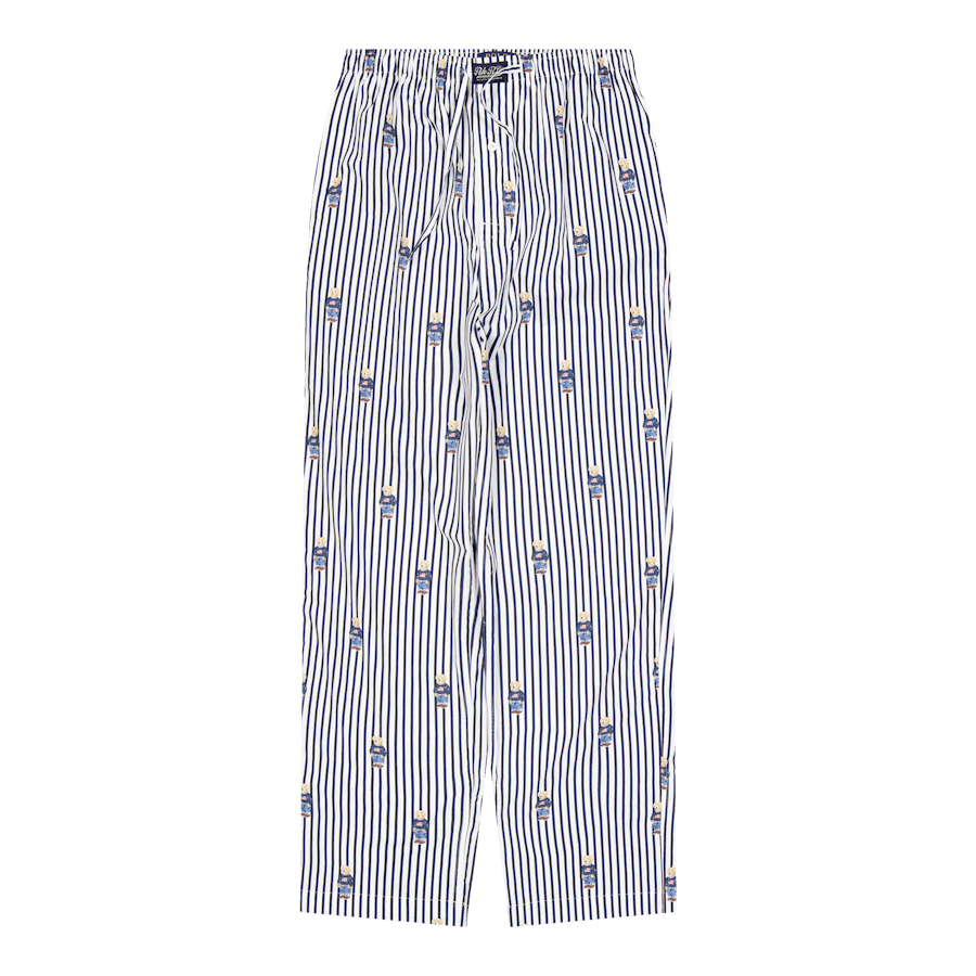 Striped Cotton Pajama Set Navy Stripe Bear