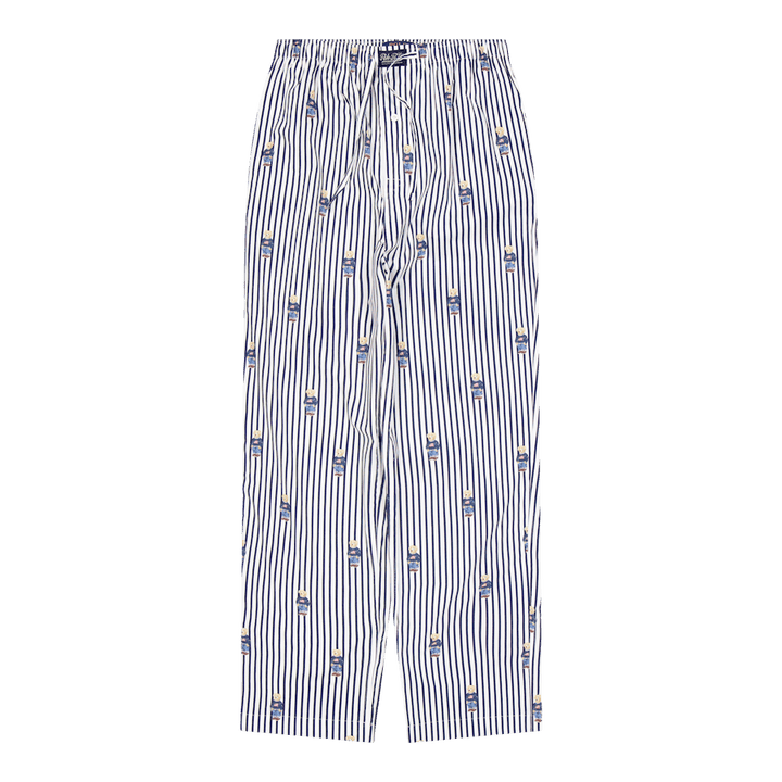 Striped Cotton Pajama Set Navy Stripe Bear