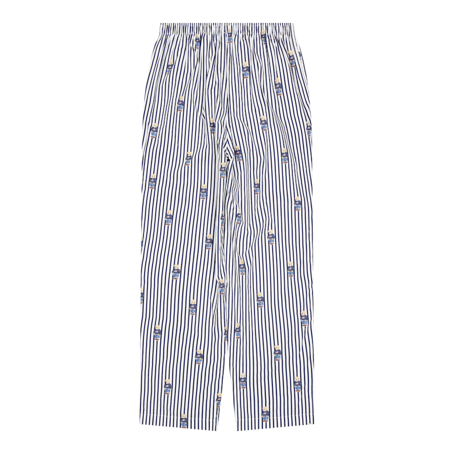 Striped Cotton Pajama Set Navy Stripe Bear