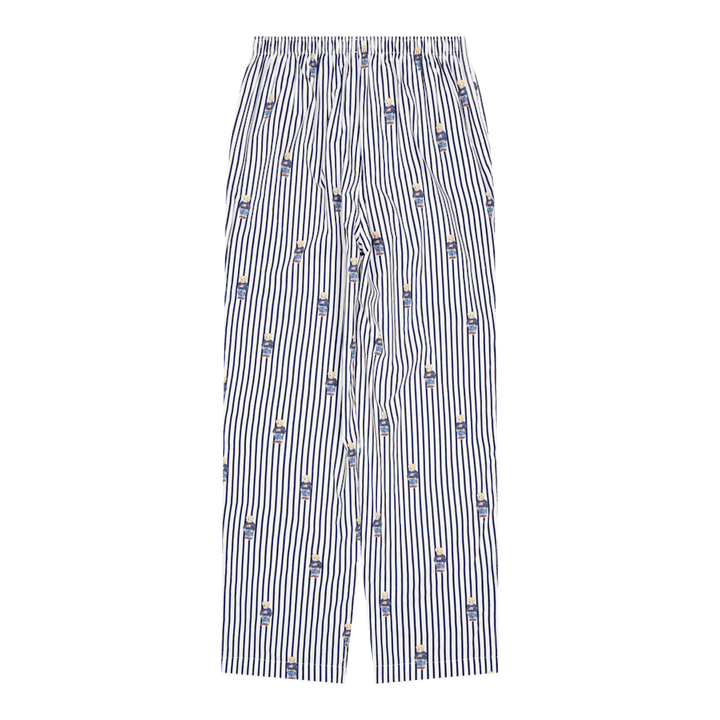 Striped Cotton Pajama Set Navy Stripe Bear