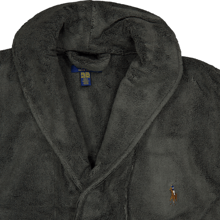 Shawl-Collar Terry Robe Dark Slate