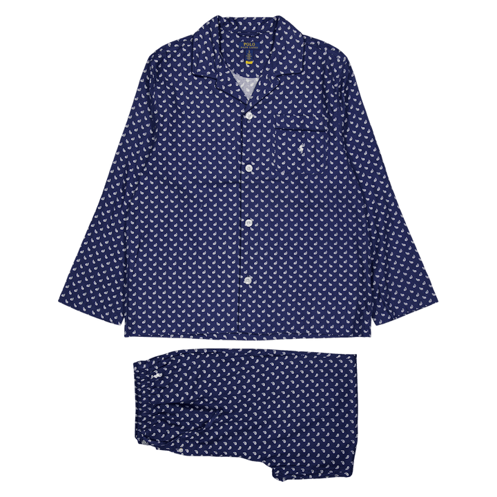 Plaid Flannel Pajama Set Navy Plaid