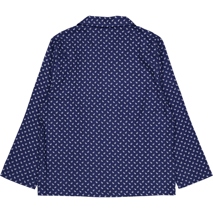 Plaid Flannel Pajama Set Navy Plaid
