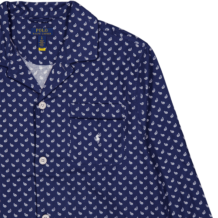 Plaid Flannel Pajama Set Navy Plaid