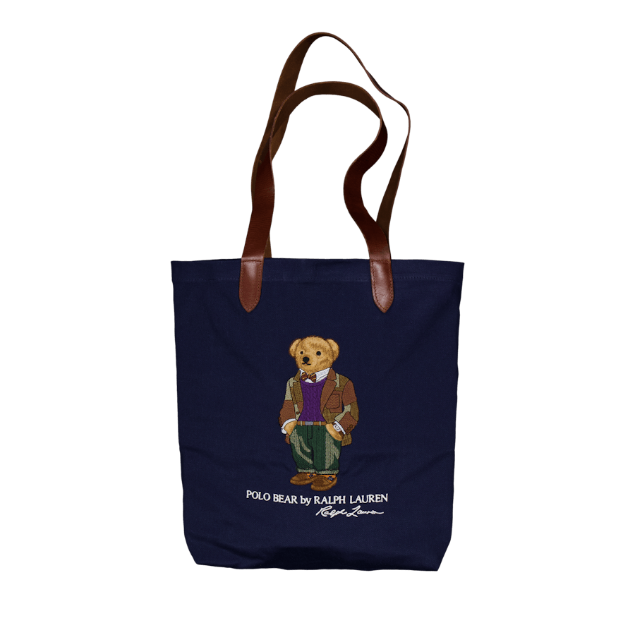 Polo Bear Twill Shopper Tote Newport Navy Bear
