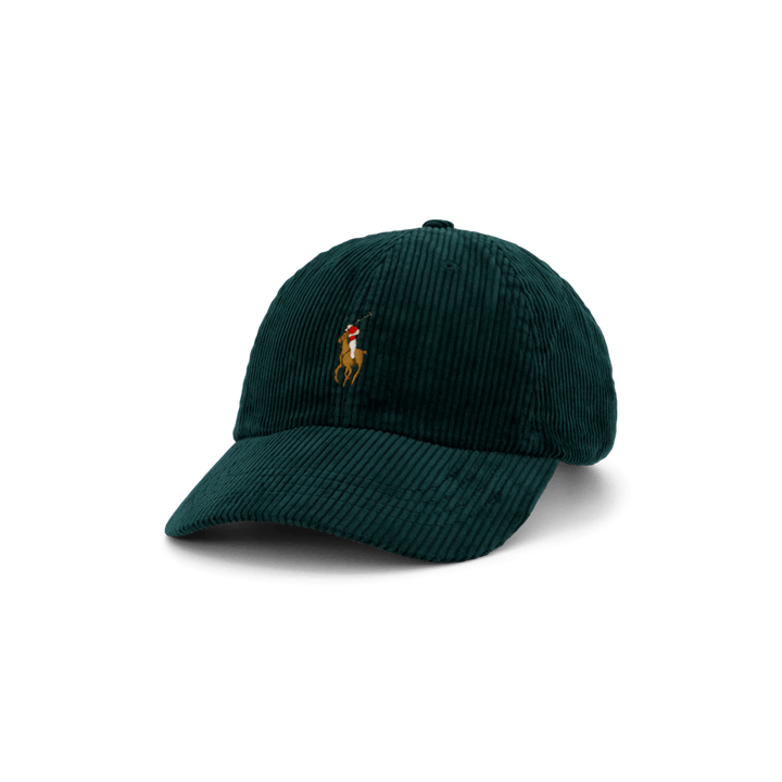 Cappello a sfera in velluto a coste verde college