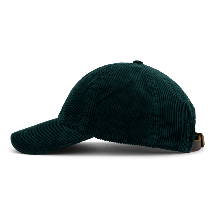 Cappello a sfera in velluto a coste verde college