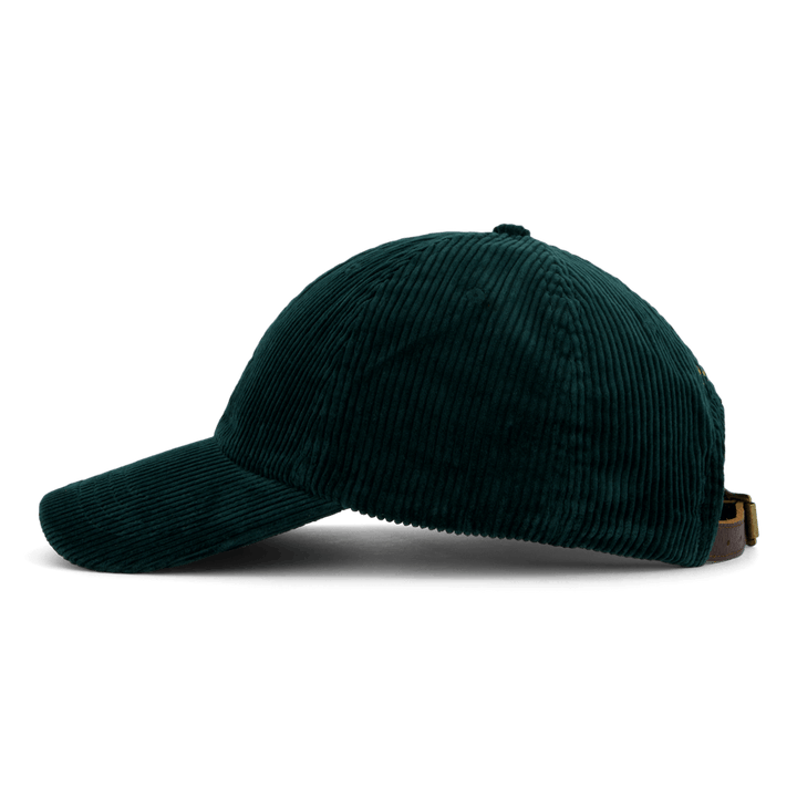 Cappello a sfera in velluto a coste verde college