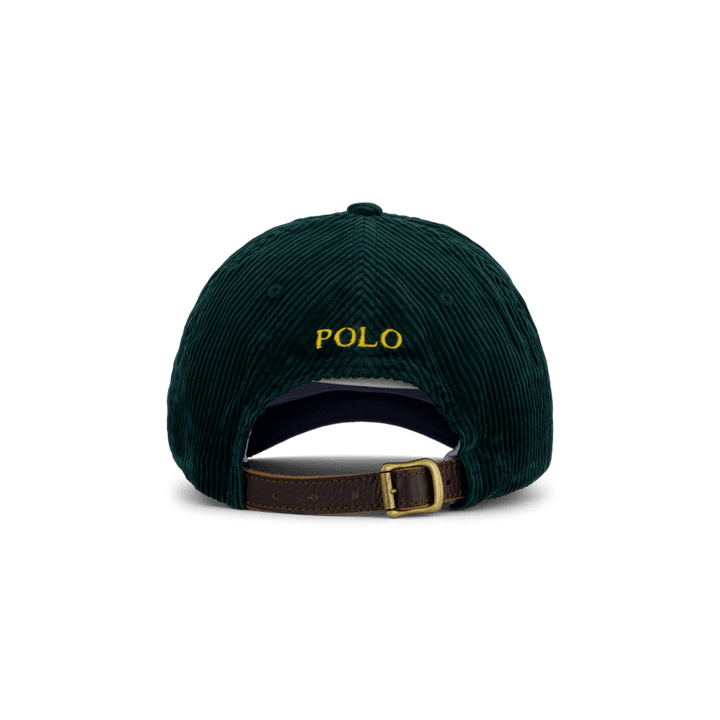 Cappello a sfera in velluto a coste verde college