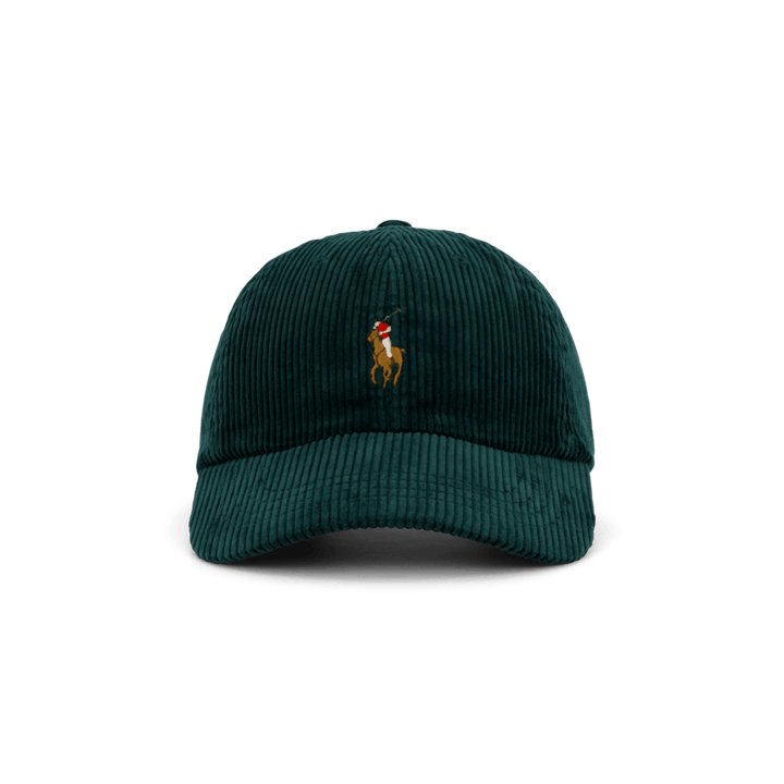 Cappello a sfera in velluto a coste verde college