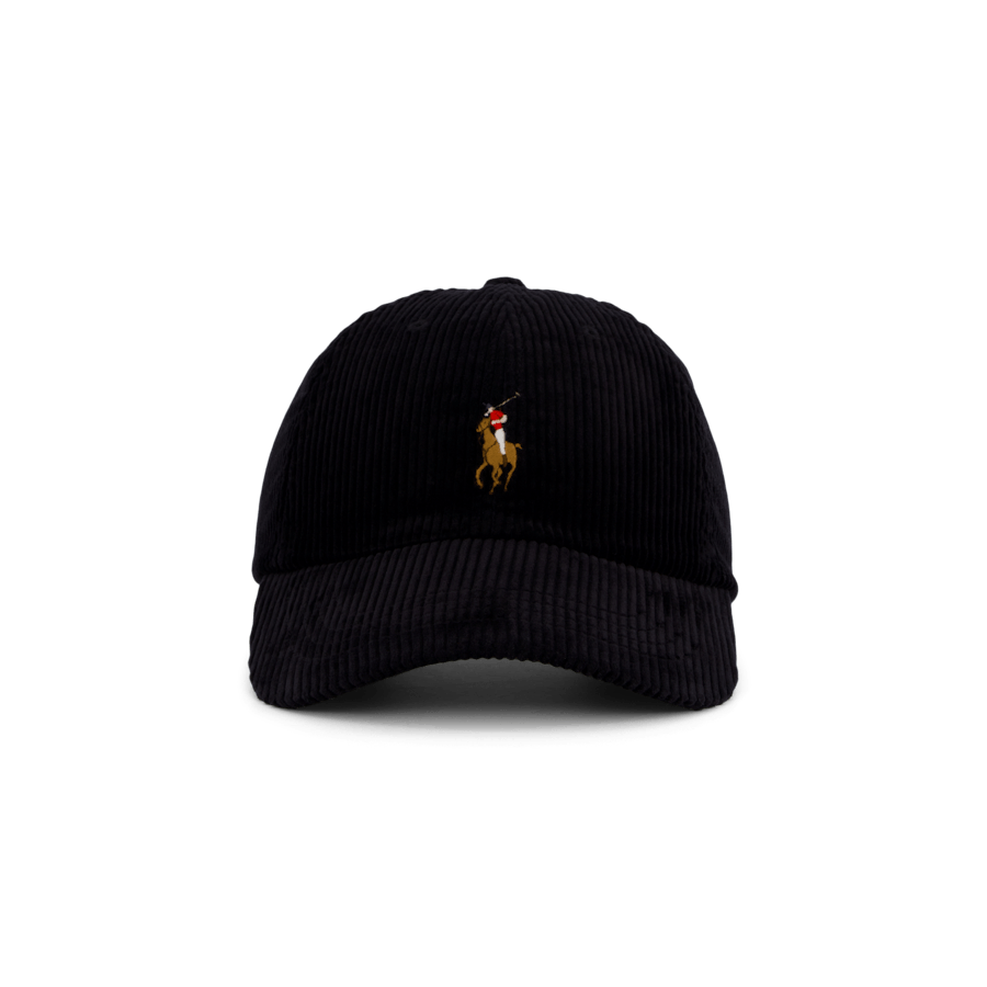 Cappello a sfera in velluto a coste Polo nero