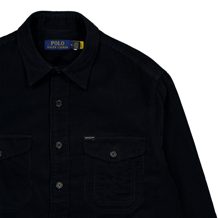 Manšestrová pracovní košile Classic Fit Polo Black