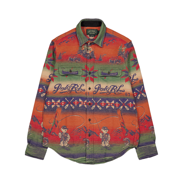 Custom Fit Polo Bär Flanell Arbeitshemd 6202 Fischerei Bär Scenic