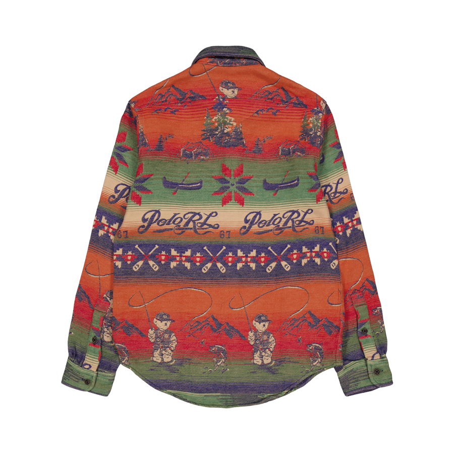 Custom Fit Polo Bär Flanell Arbeitshemd 6202 Fischerei Bär Scenic