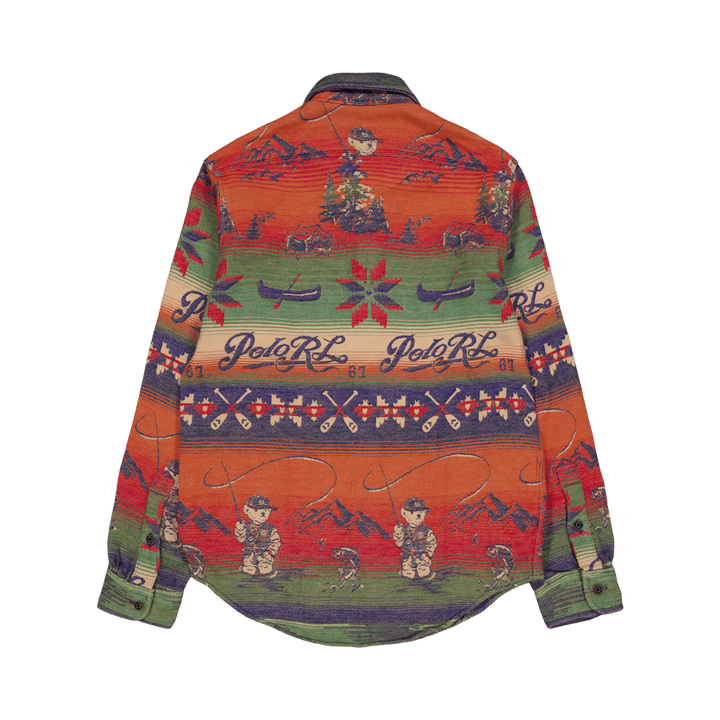 Custom Fit Polo Bär Flanell Arbeitshemd 6202 Fischerei Bär Scenic