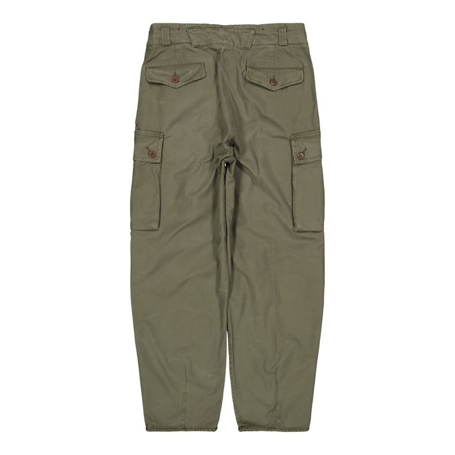 Baggy Fit Reverse-Sateen Cargo Pant Verde termico