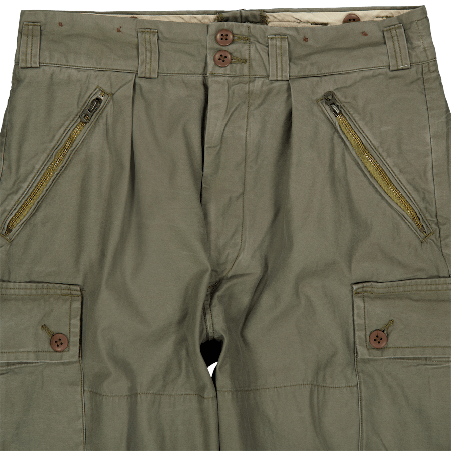 Baggy Fit Reverse-Sateen Cargo Pant Verde termico
