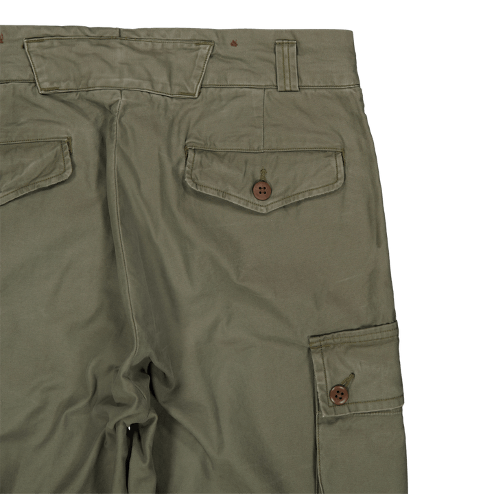 Baggy Fit Reverse-Sateen Cargo Pant Verde termico