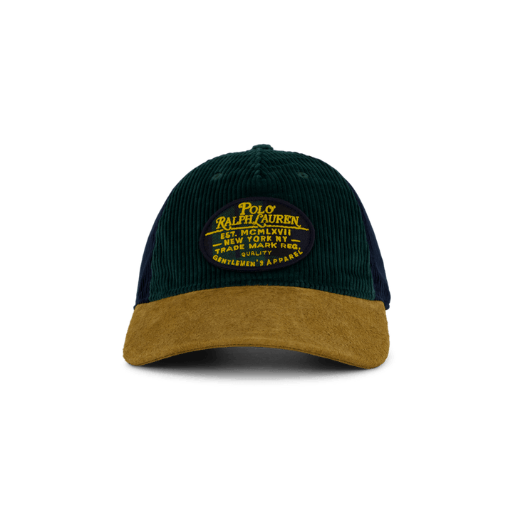 Suede-Bill Corduroy Ball Cap College Green/Aviator Navy