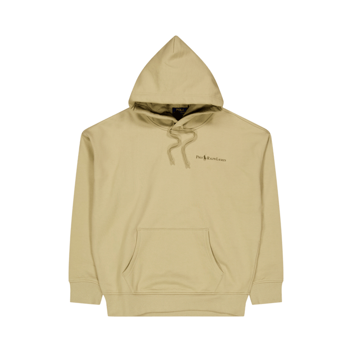 Felpa con cappuccio in pile con logo dal taglio rilassato Classic Khaki